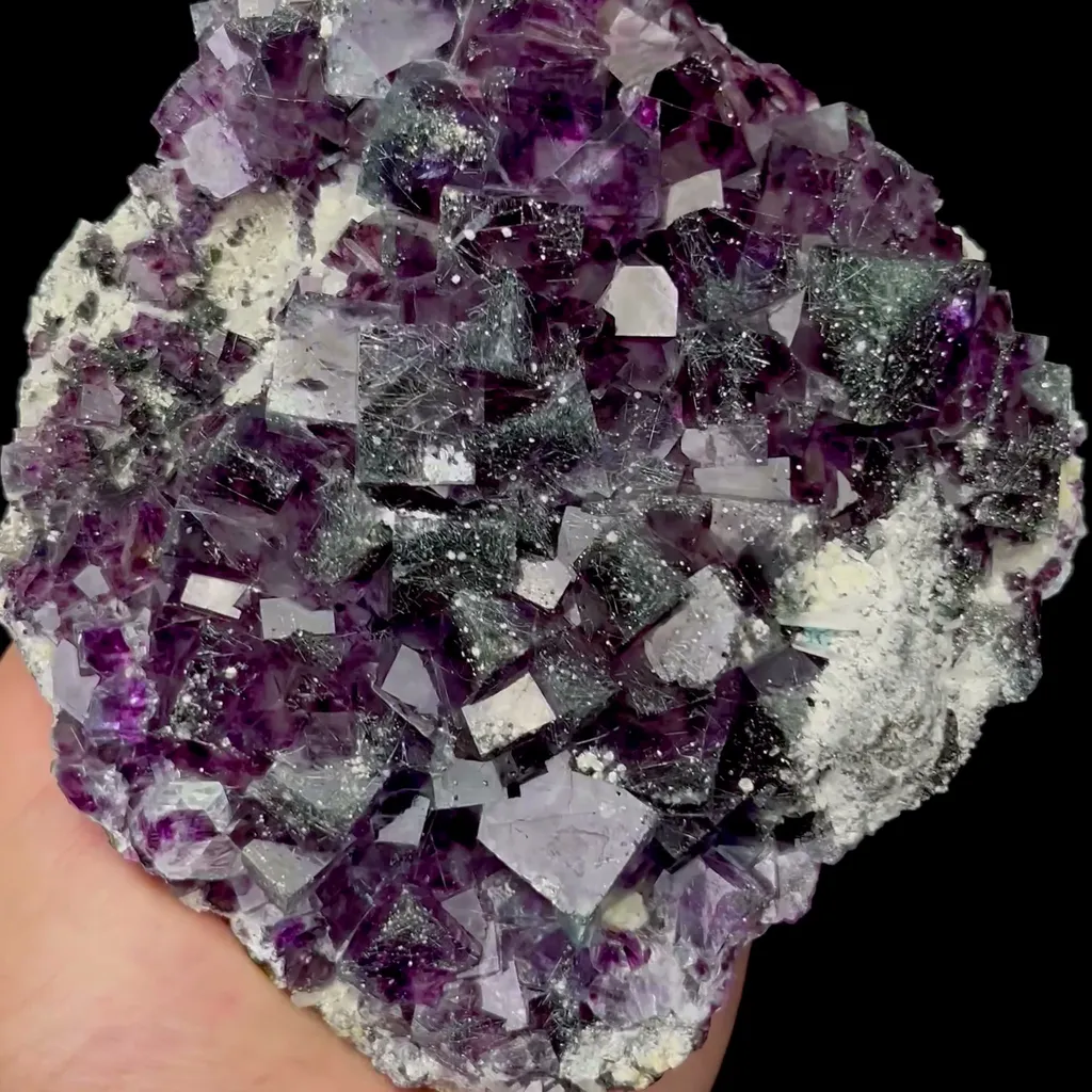 Natural Purple Phantom Fluorite with Bismuthinite Mineral Specimen,High Quality Specimen,YINDU,INNER MONGOLIA,CHINA(135*125*33mm) - image 4