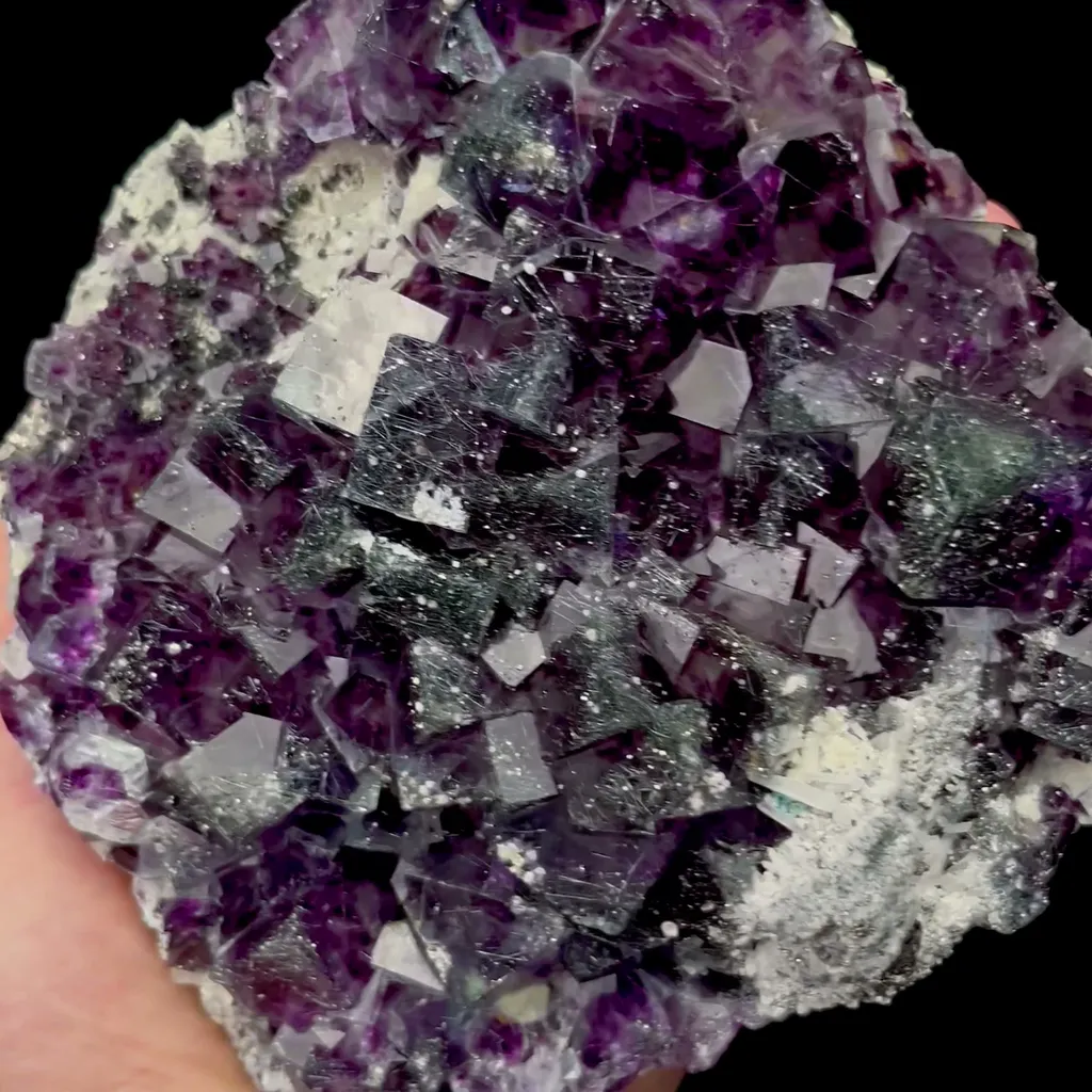 Natural Purple Phantom Fluorite with Bismuthinite Mineral Specimen,High Quality Specimen,YINDU,INNER MONGOLIA,CHINA(135*125*33mm) - image 3