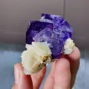 Natural Purple Phantom Fluorite with Calcite and Quartz Symbiosis comes from Yaogangxian,Hunan 50*45*35MM - image 3