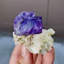 Natural Purple Phantom Fluorite with Calcite and Quartz Symbiosis comes from Yaogangxian,Hunan 50*45*35MM - image 2