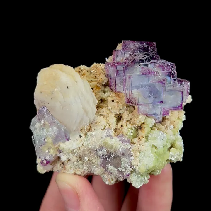 Natural Purple Phantom Fluorite with Dolomite and Calcite,Mineral Specimen:Yaogangxian,Hunan (60*50*35MM) - image 5