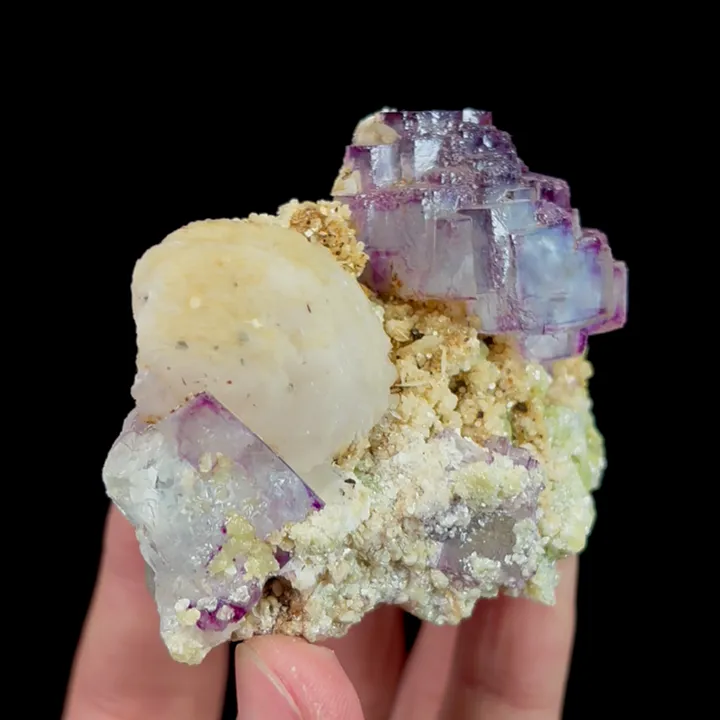Natural Purple Phantom Fluorite with Dolomite and Calcite,Mineral Specimen:Yaogangxian,Hunan (60*50*35MM) - image 3
