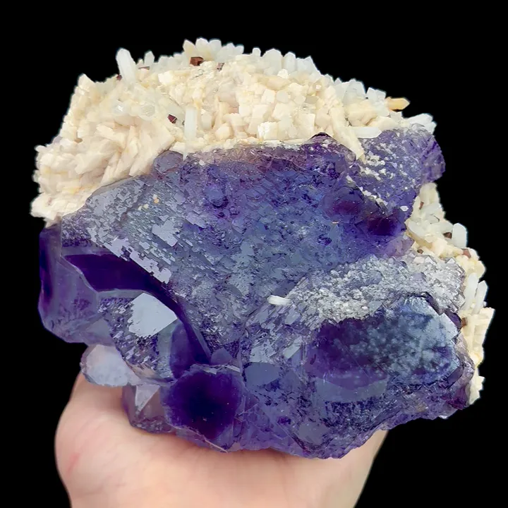 Natural Purple Phantom Fluorite with Dolomite and Quartz, Mineral Specimen:Shangbao,Hunan (125*125*80MM） - image 4