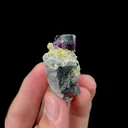 Natural Purple Phantom Fluorite with Mica and Arsenopyrite Mineral Specimen,High Quality Specimen,YINDU,INNER MONGOLIA,CHINA(46*22*25mm) - image 3