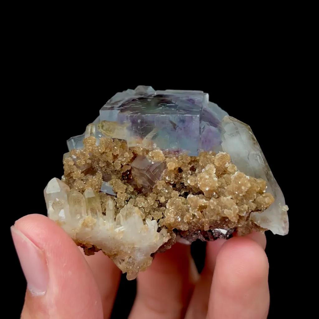 Natural Purple Phantom Fluorite with Mica and Quartz Mineral Specimen,High Quality Specimen,YAO GANG XIAN,HUNAN,CHINA(55*45*30mm) - image 2