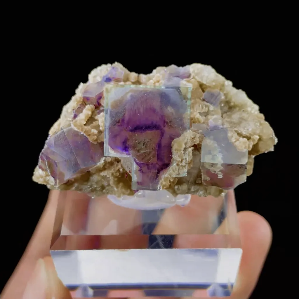 Natural Purple Phantom Fluorite with Mica Symbiosis comes from Yindu,Inner Mongolia 50*15*25MM - image 3