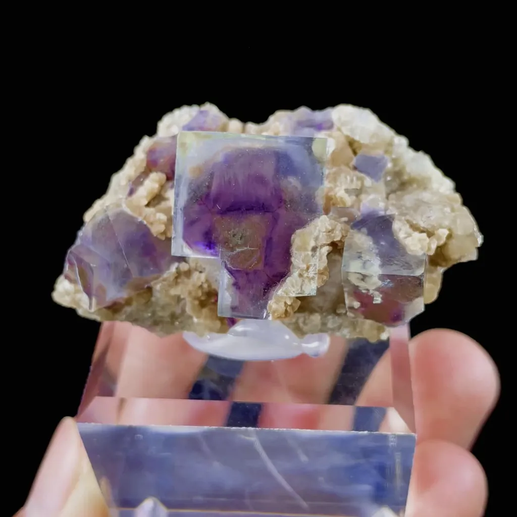Natural Purple Phantom Fluorite with Mica Symbiosis comes from Yindu,Inner Mongolia 50*15*25MM - image 4