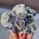 Natural Purple Phantom Fluorite with Pyrite and Arsenopyrite Symbiosis comes from Yaogangxian,Hunan 80*65*50MM - image 1