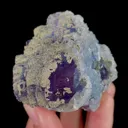 Natural Purple Phantom Fluorite with Pyrite and Calcite, Mineral Specimen:Yaogangxian,Hunan (55*60*60MM) - image 1