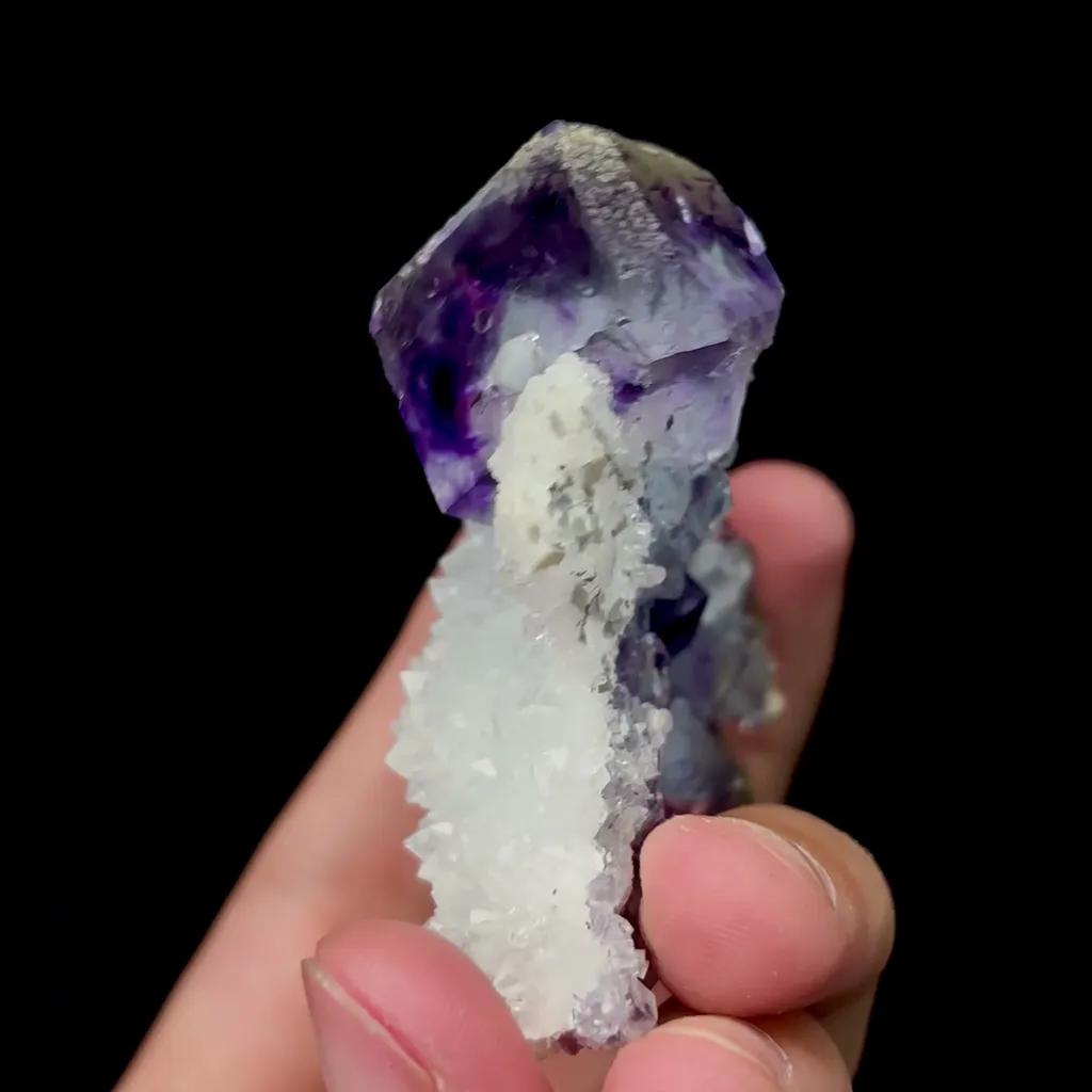 Natural Purple Phantom Fluorite with Pyrite Mineral Specimen,High Quality Specimen,ZHEJIANG,CHINA(60*60*29mm) - image 3