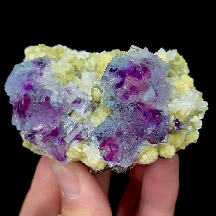 Natural Purple Phantom Fluorite with Quartz and Mica, Mineral Specimen: Inner Mongolia,China (70*40*30MM) - image 4