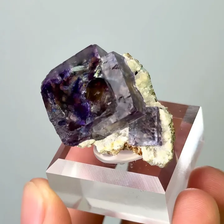 Natural Purple Phantom Fluorite,Mineral Specimen: Inner Mongolia,China (30*15*20mm) - image 2