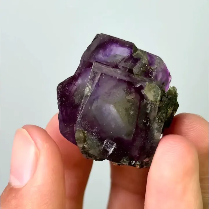 Natural Purple Phantom Fluorite,Mineral Specimen :Yaogangxian,Hunan (30*25*35mm) - image 3
