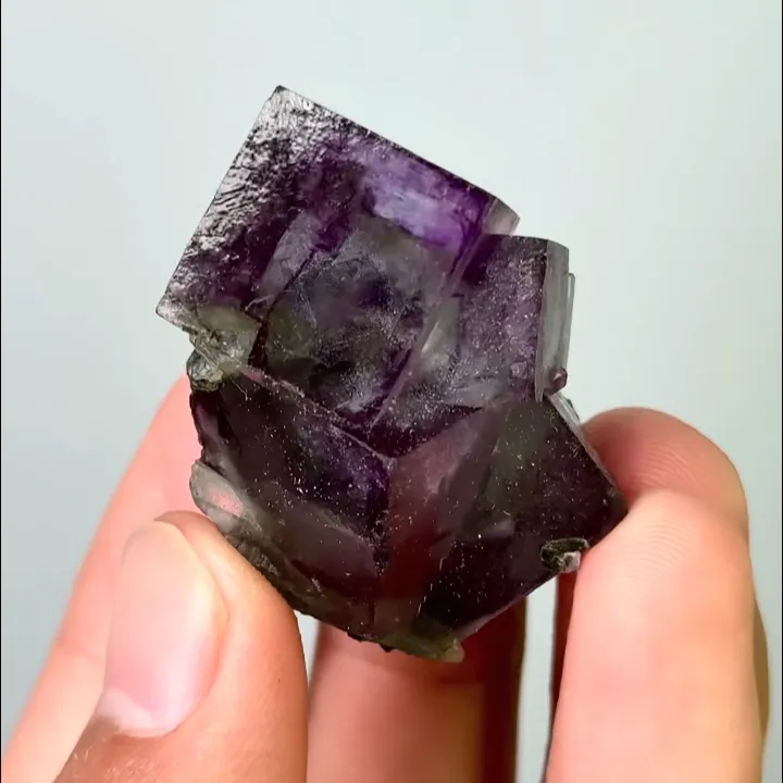 Natural Purple Phantom Fluorite,Mineral Specimen :Yaogangxian,Hunan (30*25*35mm) - image 4