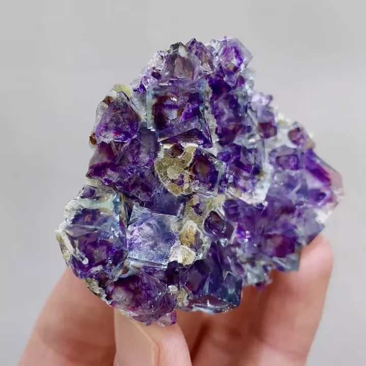 Natural Purple Phantom Fluorite,Mineral Specimen:Yindu, Inner Mongolia (55*50*15MM) image
