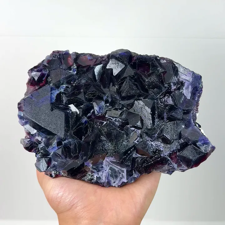 Natural Purple Phantom Fluorite,Mineral Specimen:YINDU NEIMENG (160*35*110mm) image