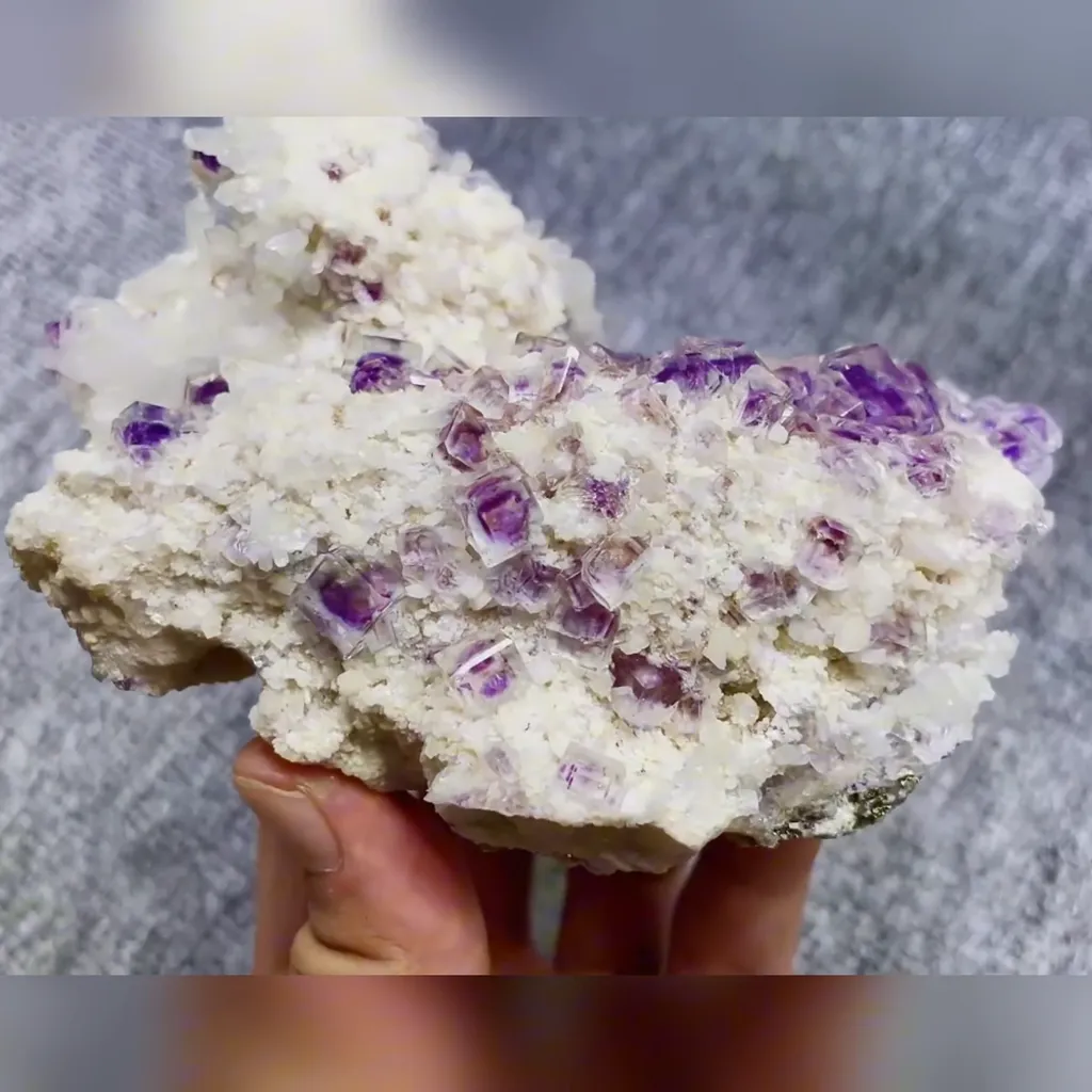Natural Purple Phantom Fluorspar and Quartz Symbiosis comes from Shangbao,Hunan 120*90*80MM image