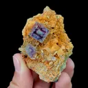 Natural Purple Phantom Window Fluorite,Cube Mineral Specimen: YINDU HUNAN (60*25*40mm) - image 1