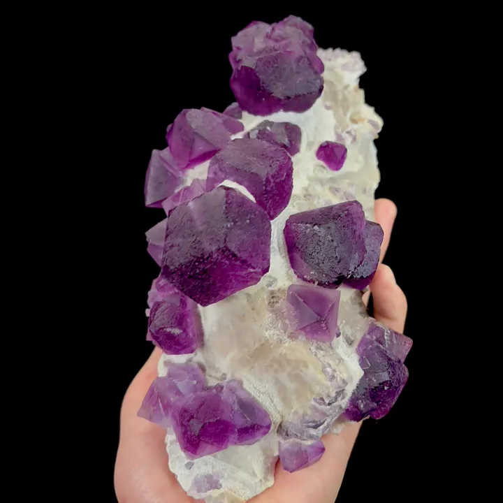 Natural Purple Polyhedral Fluorite, Mineral Specimen:Zhejiang,China (250*95*90MM) - image 4