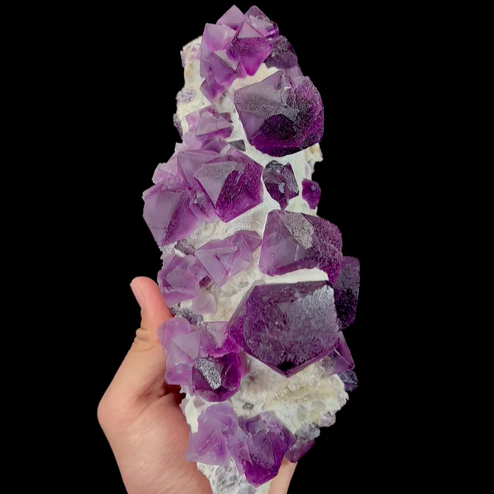 Natural Purple Polyhedral Fluorite, Mineral Specimen:Zhejiang,China (250*95*90MM) - image 3