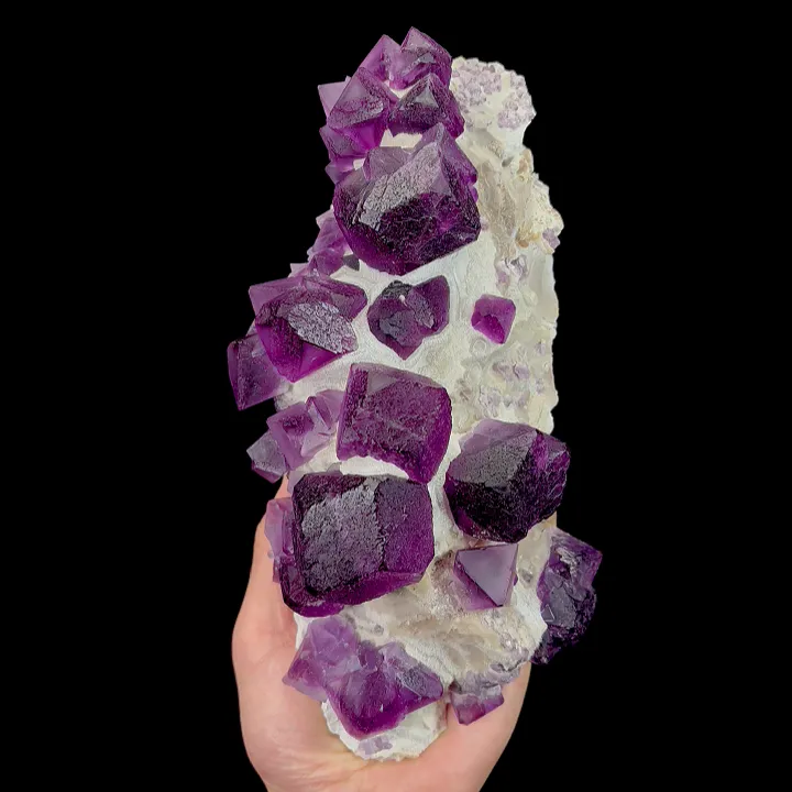 Natural Purple Polyhedral Fluorite, Mineral Specimen:Zhejiang,China (250*95*90MM) image