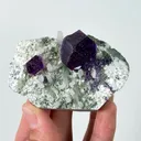 Natural Purple Polyhedral Fluorite with Pyrite and Quartz, Mineral Specimen: Yindu,Inner Mongolia (75*45*30MM) - image 5