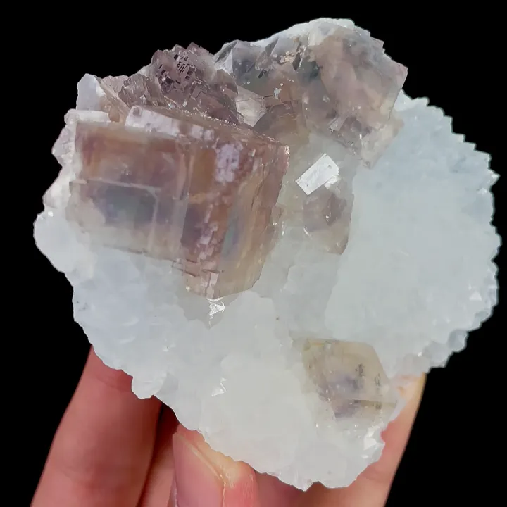 Natural Purple Purple Fluorite and Quartz, Mineral Specimen:Zhejiang,China (75*75*45MM) - image 3