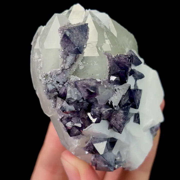 Natural Purple Scheelite and Calcite,Crystal Mineral Specimen: YAOGANGXIAN (80*40*55mm) - image 2
