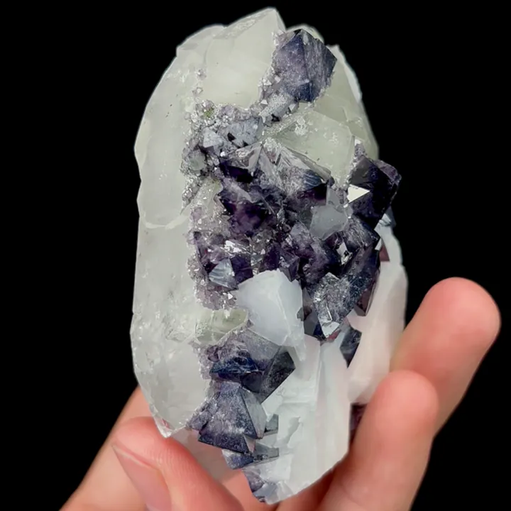 Natural Purple Scheelite and Calcite,Crystal Mineral Specimen: YAOGANGXIAN (80*40*55mm) - image 4