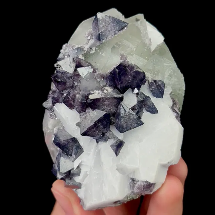 Natural Purple Scheelite and Calcite,Crystal Mineral Specimen: YAOGANGXIAN (80*40*55mm) image