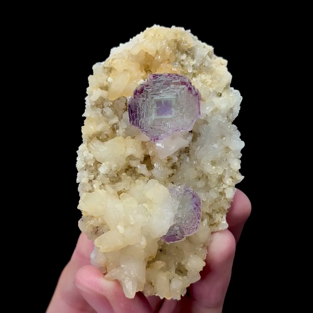 Natural Purple Spherical Fluorite and Calcite Mineral Specimen,High Quality Specimen,SHANGBAO,HUNAN,CHINA(85*50*30mm) - image 4