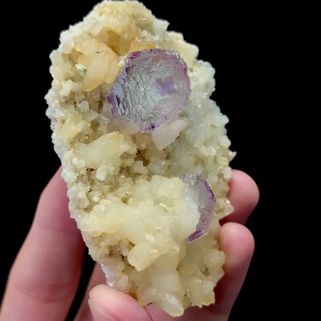 Natural Purple Spherical Fluorite and Calcite Mineral Specimen,High Quality Specimen,SHANGBAO,HUNAN,CHINA(85*50*30mm) - image 3