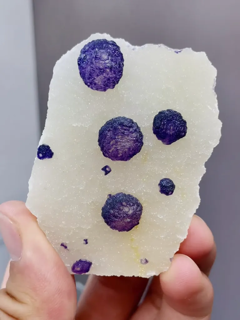 Natural Purple Spherical Fluorite comes from Zhejiang,China 60*20*40MM - image 4