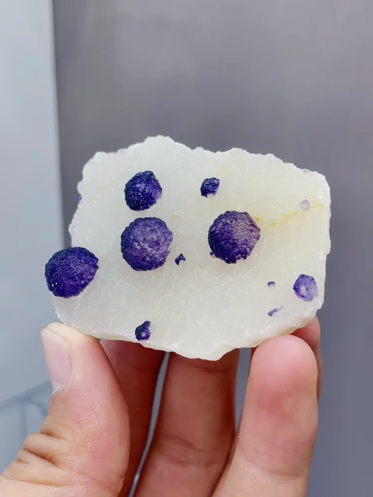 Natural Purple Spherical Fluorite comes from Zhejiang,China 60*20*40MM - image 2