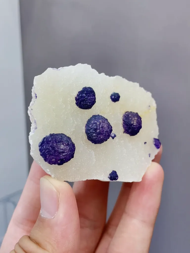 Natural Purple Spherical Fluorite comes from Zhejiang,China 60*20*40MM - image 3