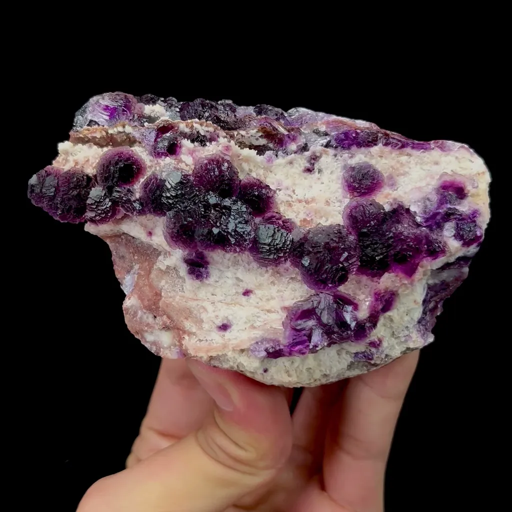 Natural Purple Spherical Fluorite Mineral Specimen,High Quality Specimen,HENAN,CHINA(100*63*42mm) image