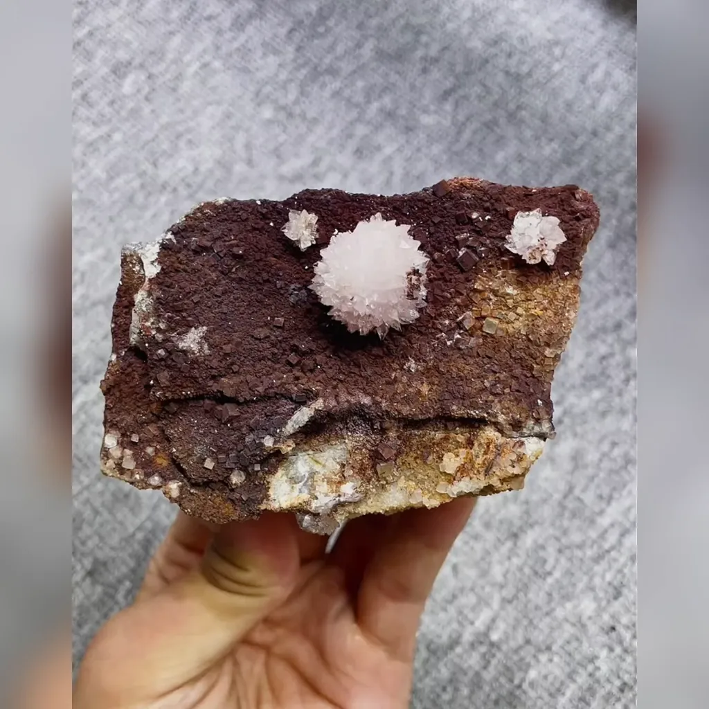 Natural Purple Spherical Gypsum comes from Guizhou,China 95*60*60MM - image 5