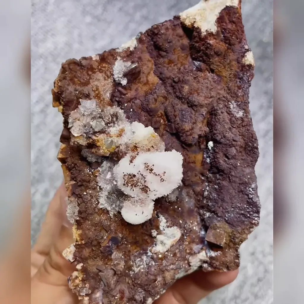 Natural Purple Spherical Gypsum comes from Guizhou,China 95*60*60MM - image 4
