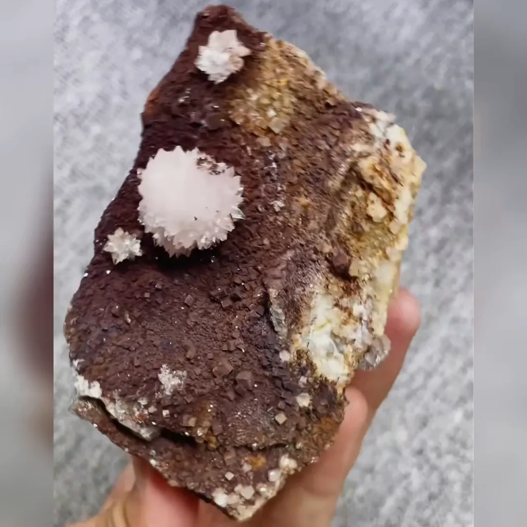 Natural Purple Spherical Gypsum comes from Guizhou,China 95*60*60MM - image 3