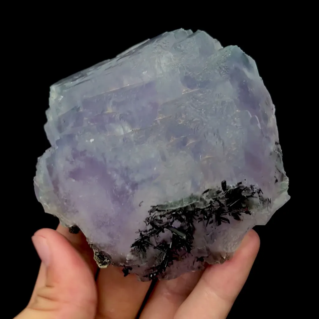 Natural Purple Stepped Fluorite and Hubnerite Mineral Specimen,High Quality Specimen,YAO GANG XIAN,HUNAN,CHINA(90*95*50mm) - image 3