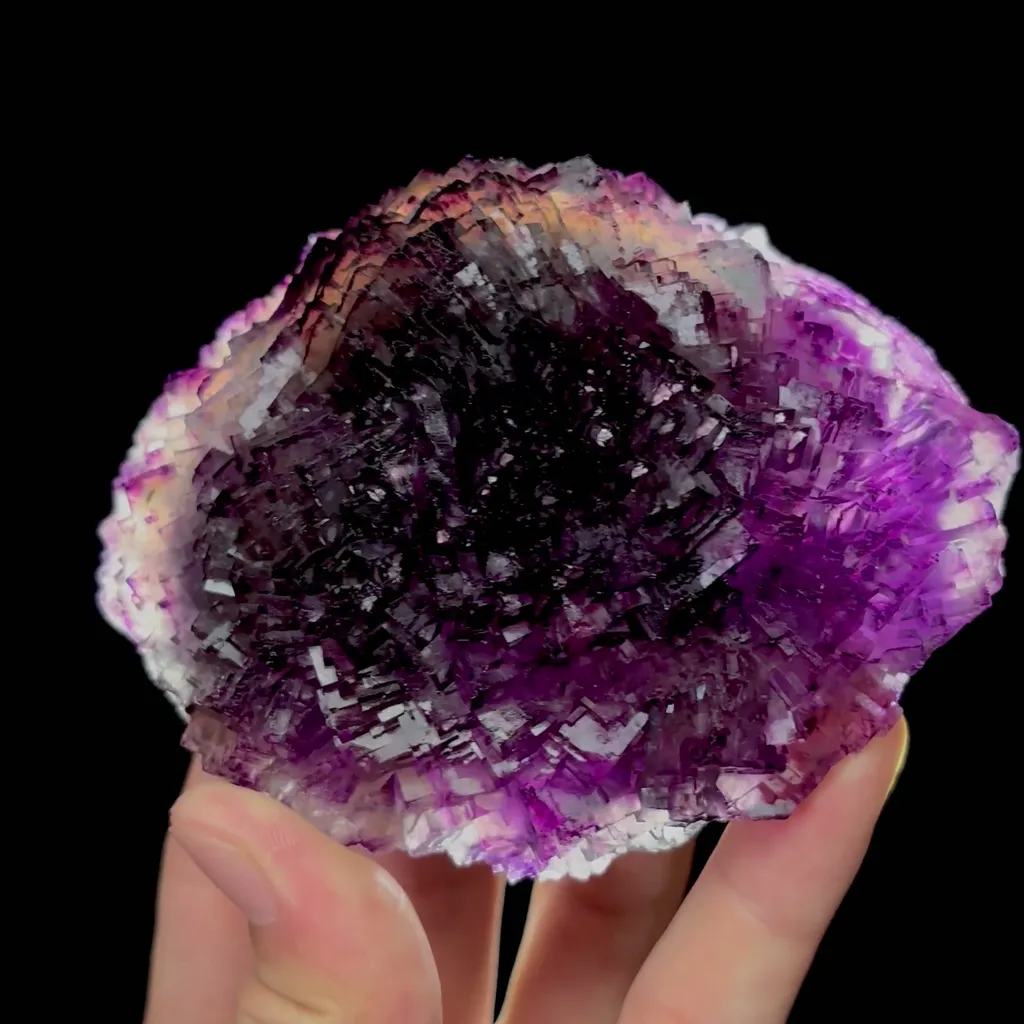 Natural Purple Stepped Fluorite Mineral Specimen,High Quality Specimen,HUNAN,CHINA(105*90*40mm) - image 2