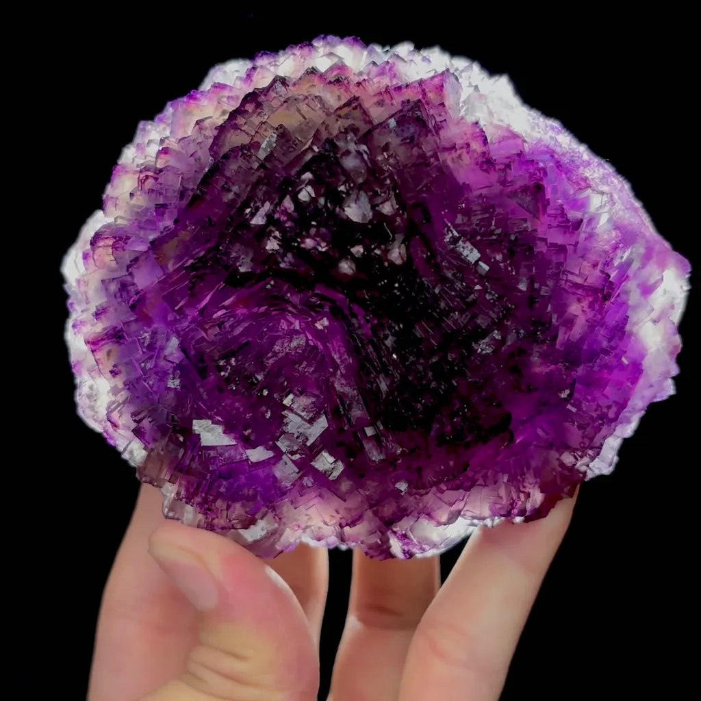 Natural Purple Stepped Fluorite Mineral Specimen,High Quality Specimen,HUNAN,CHINA(105*90*40mm) - image 4
