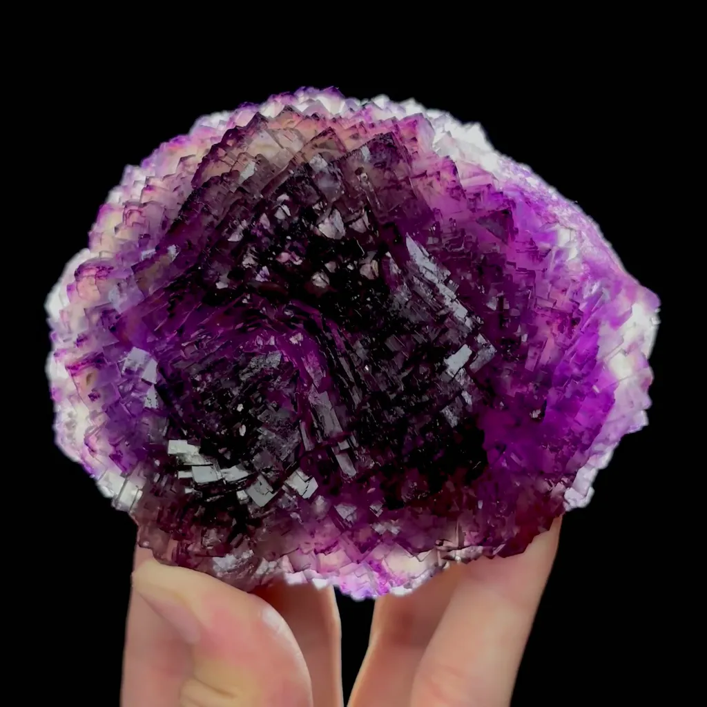 Natural Purple Stepped Fluorite Mineral Specimen,High Quality Specimen,HUNAN,CHINA(105*90*40mm) image