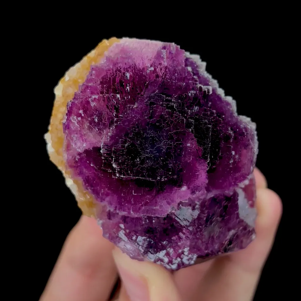 Natural Purple Stepped Fluorite Mineral Specimen,High Quality Specimen,ZHEJIANG,CHINA(52*40*67mm) image