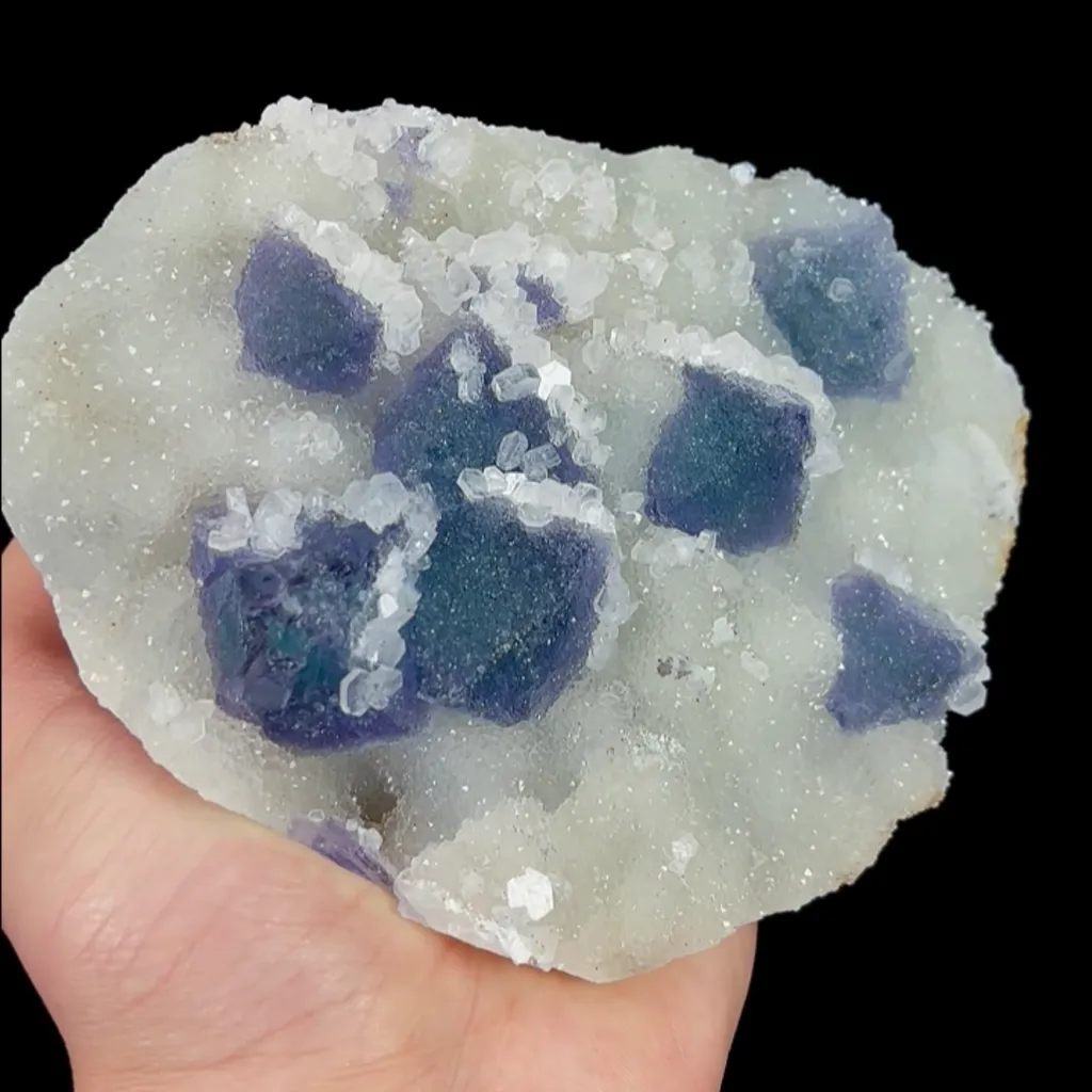 Natural Purple Sugar Quartz and Calcite, Mineral Specimen:Fujian,China (135*105*50MM) image
