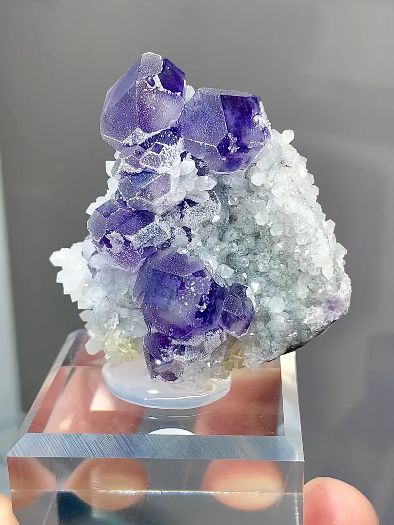 Natural Purple Tanzanite Fluorite and Crystal Coexist comes from Fujian,China 45*20*45MM image