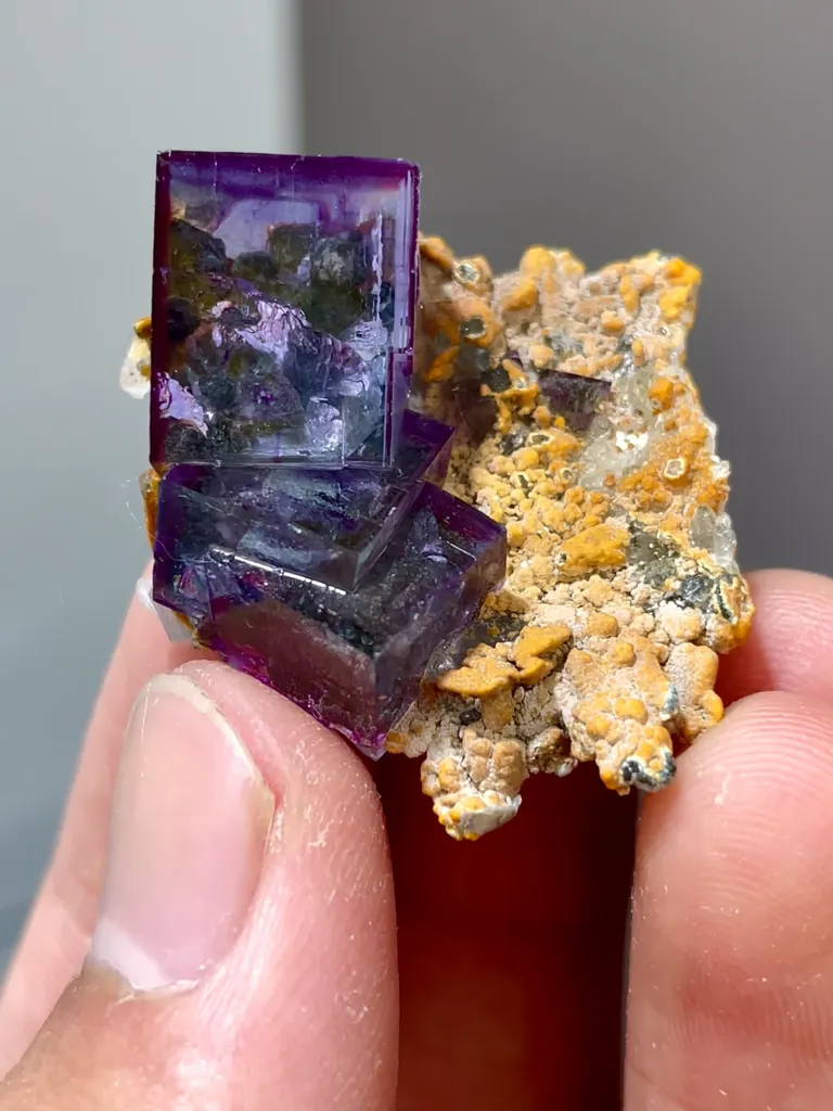 Natural Purple Transparent Cube Fluorite comes from Yaogangxian,Hunan 30*15*25MM - image 3