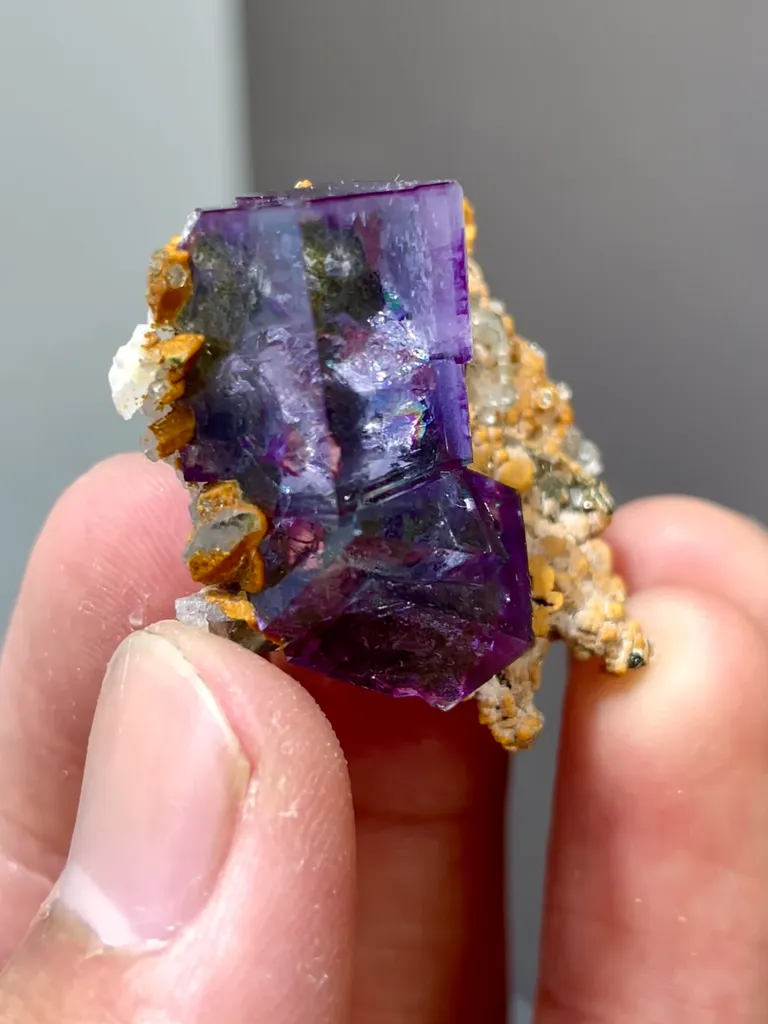 Natural Purple Transparent Cube Fluorite comes from Yaogangxian,Hunan 30*15*25MM - image 4