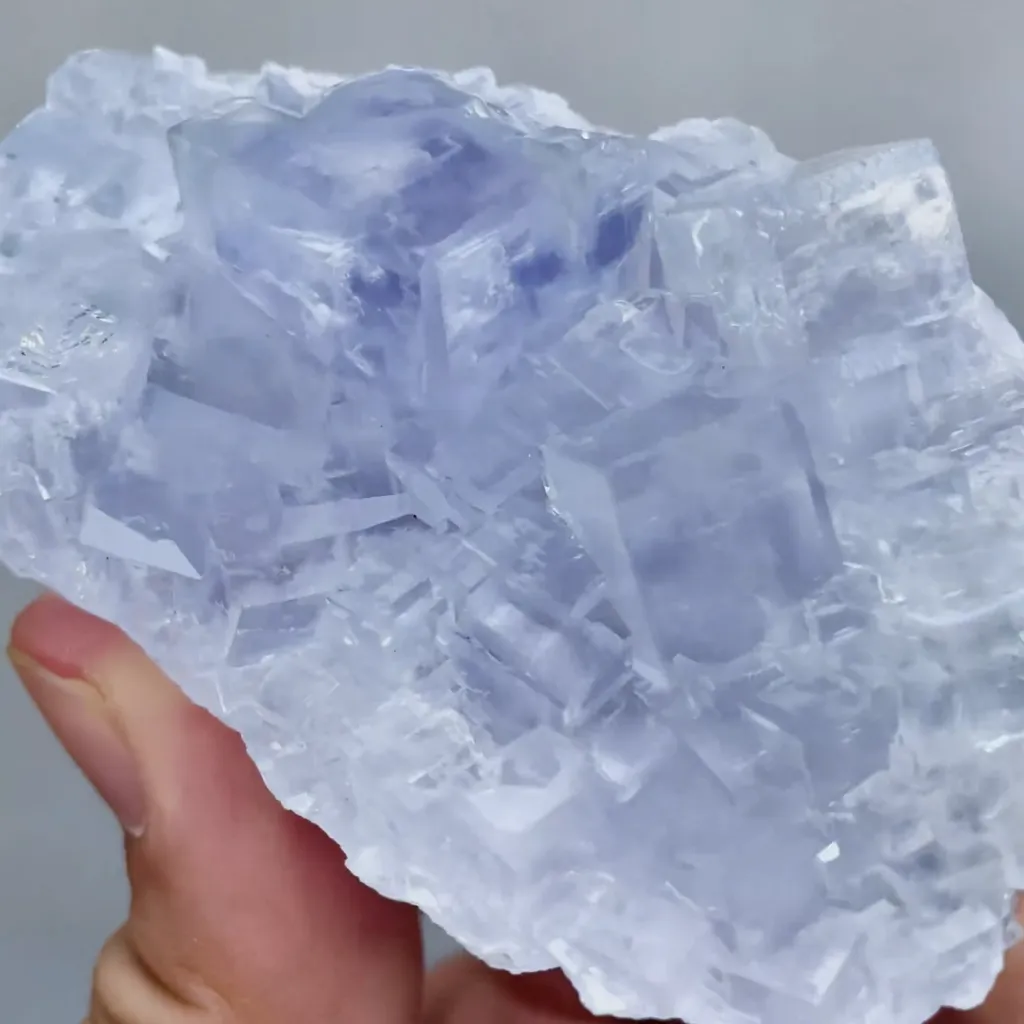 Natural Purple Transparent Cubic Fluorite comes from Xianghualing,Hunan 75*50*30MM - image 4