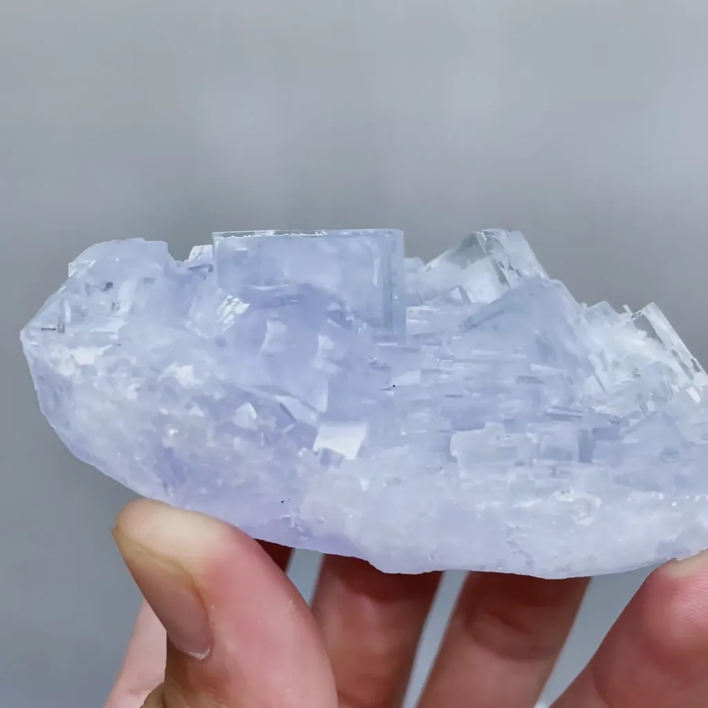 Natural Purple Transparent Cubic Fluorite comes from Xianghualing,Hunan 75*50*30MM image
